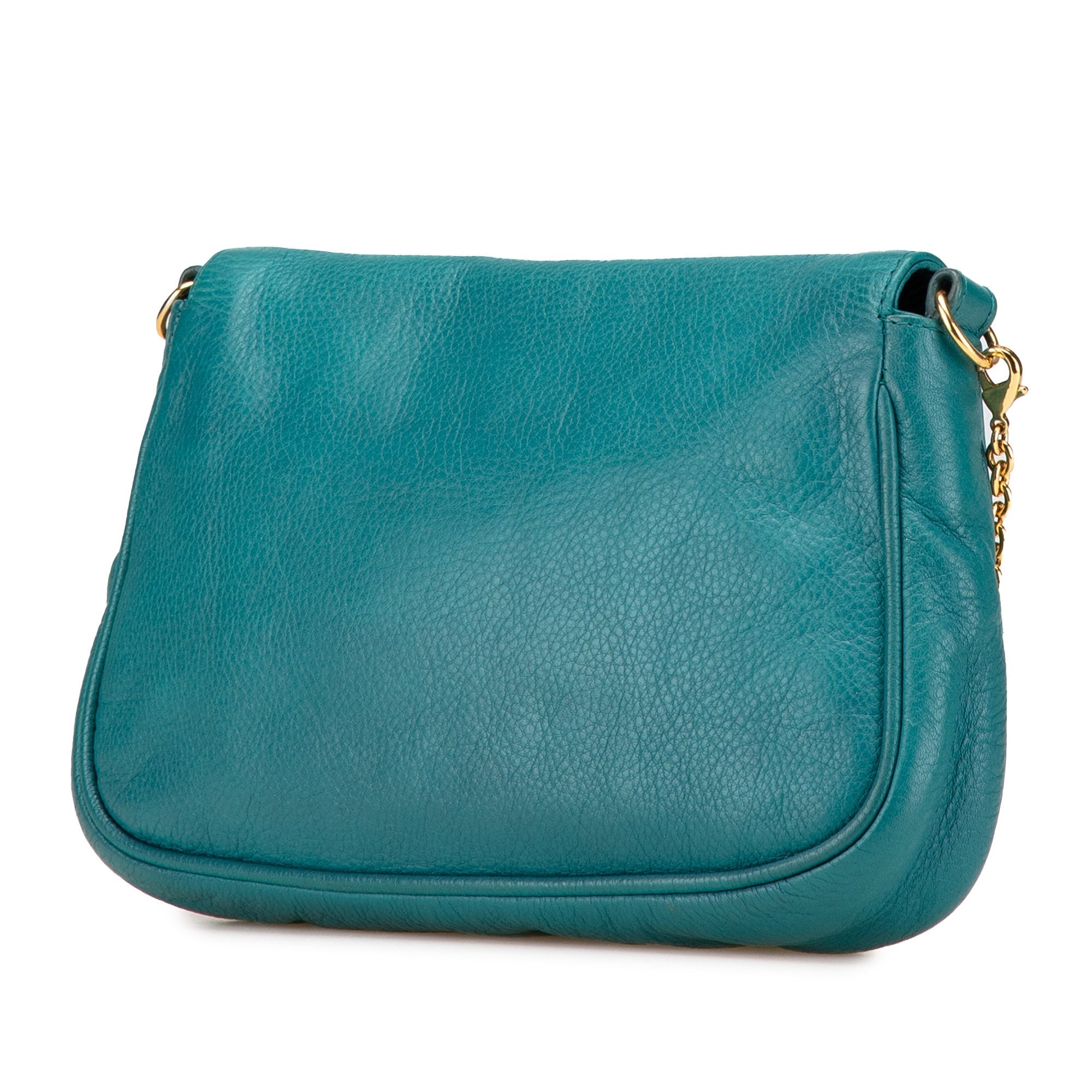 Blue Fendi Leather Fendista Pochette Crossbody