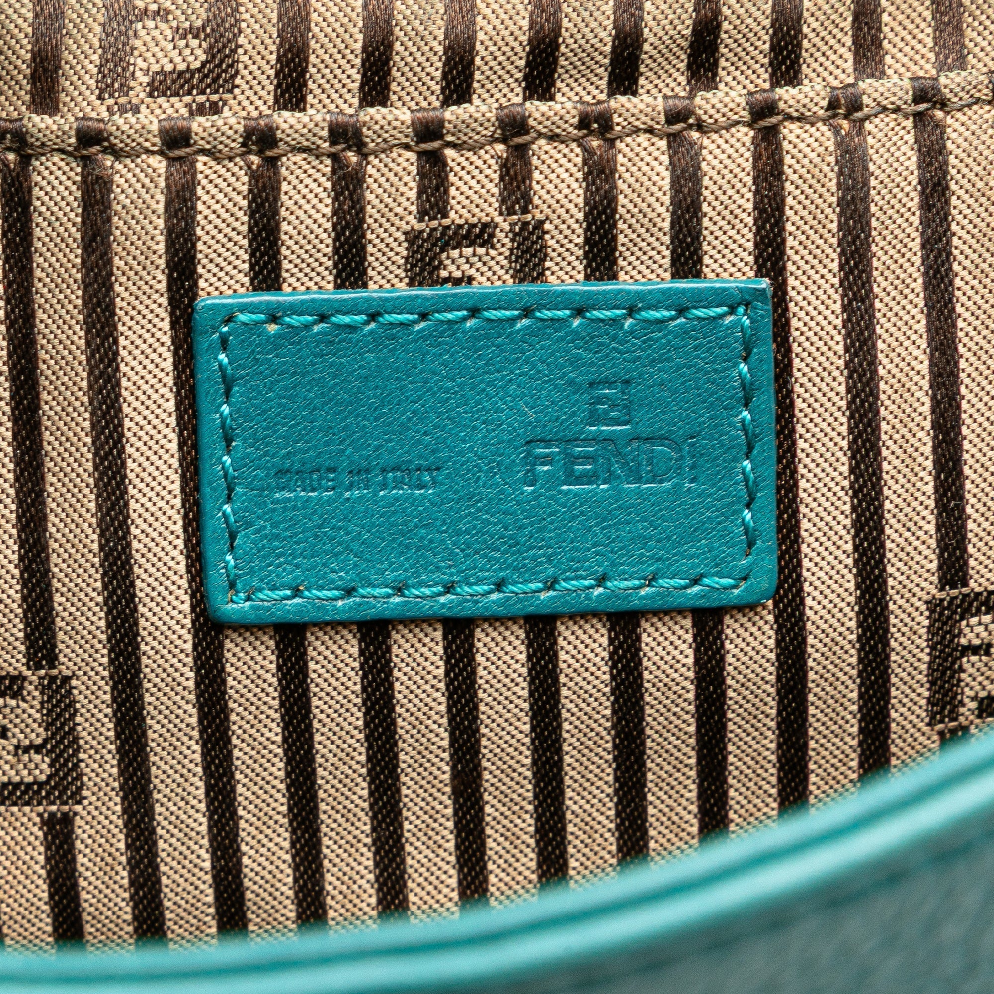 Blue Fendi Leather Fendista Pochette Crossbody