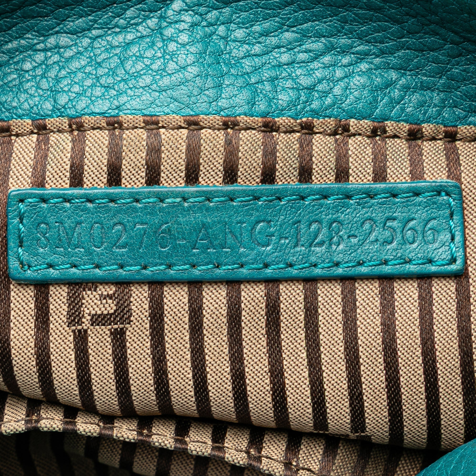 Blue Fendi Leather Fendista Pochette Crossbody