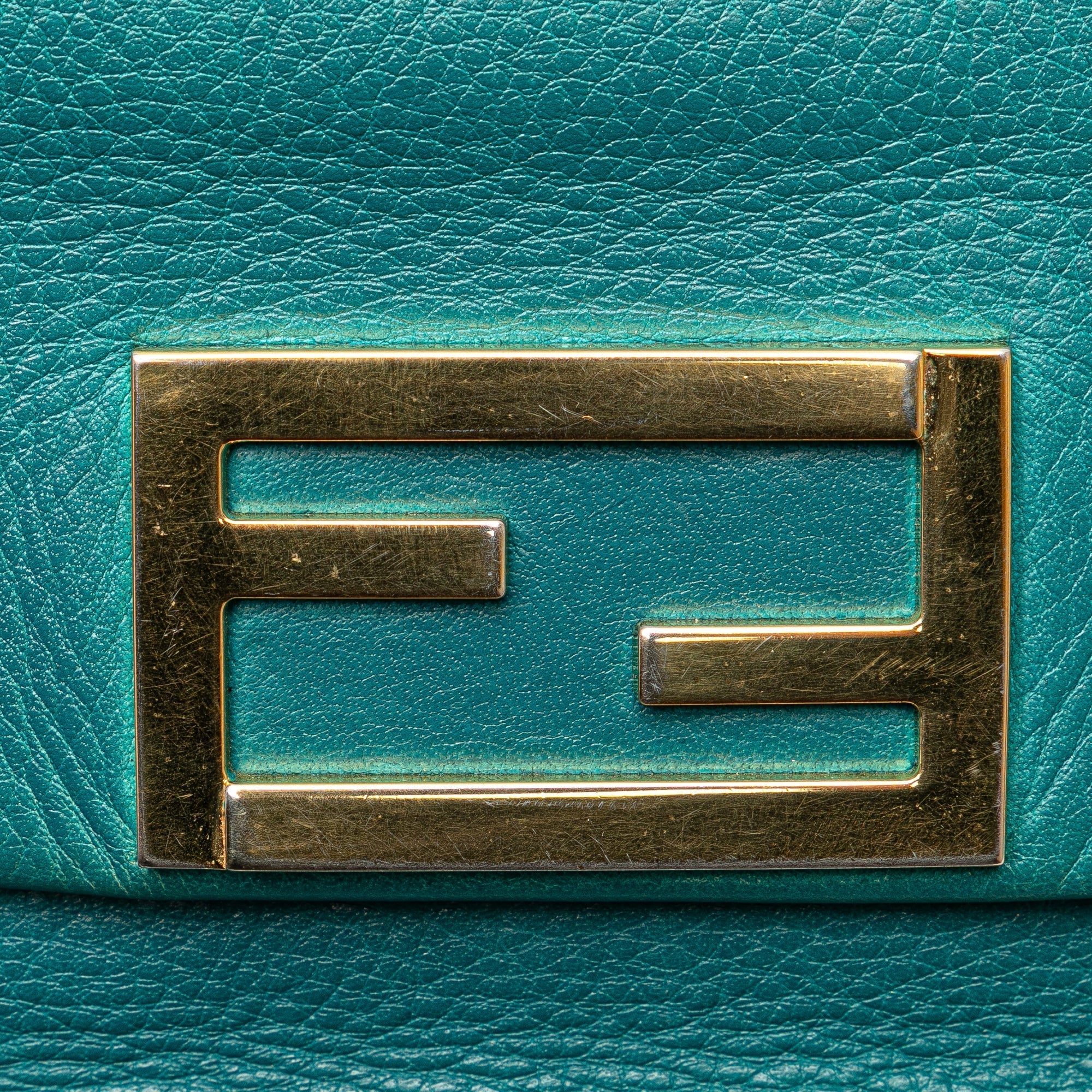 Blue Fendi Leather Fendista Pochette Crossbody