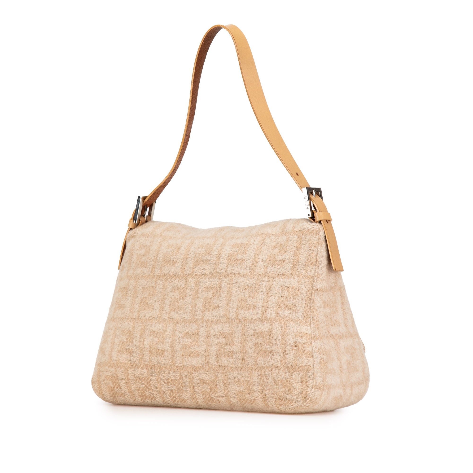 Tan Fendi Zucca Wool Mamma Forever Shoulder Bag