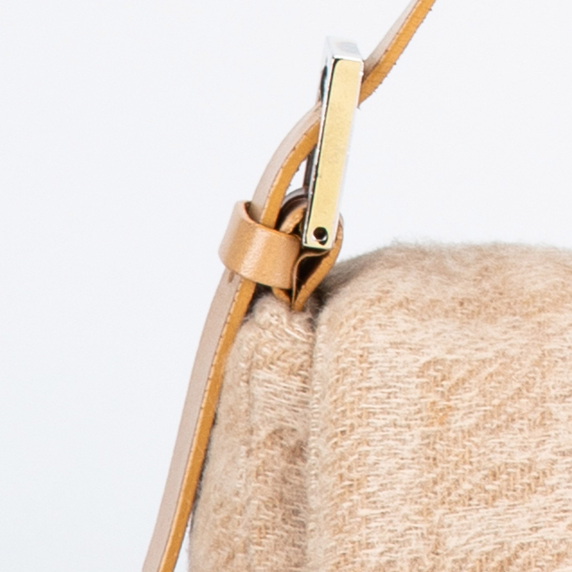 Tan Fendi Zucca Wool Mamma Forever Shoulder Bag