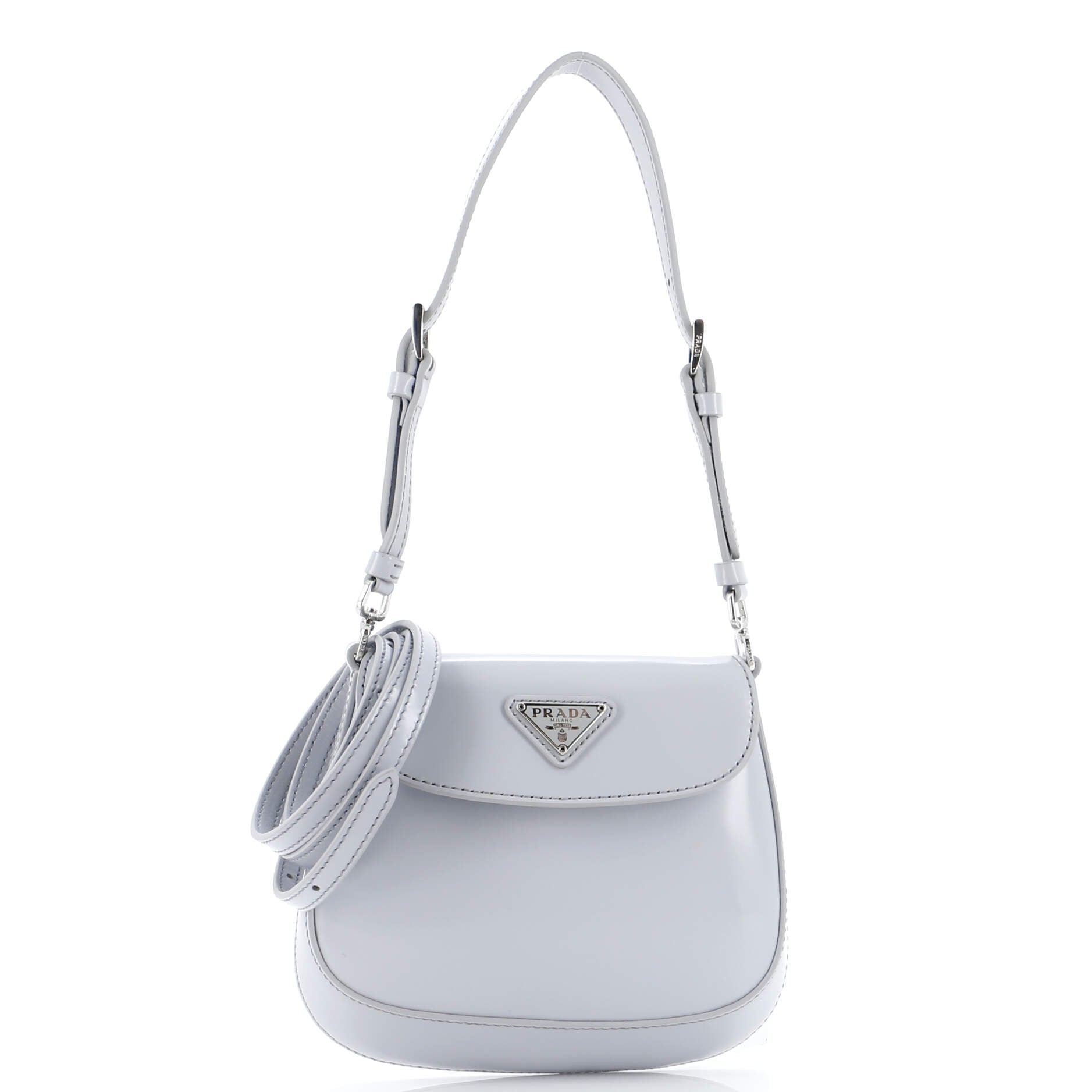 PRADA Cleo Flap Shoulder Bag Spazzolato Leather Mini