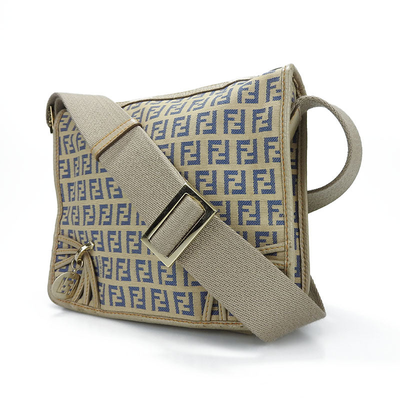 FENDI Shoulder Bag 8BT089 Canvas, Leather beige Zucchino Women Used