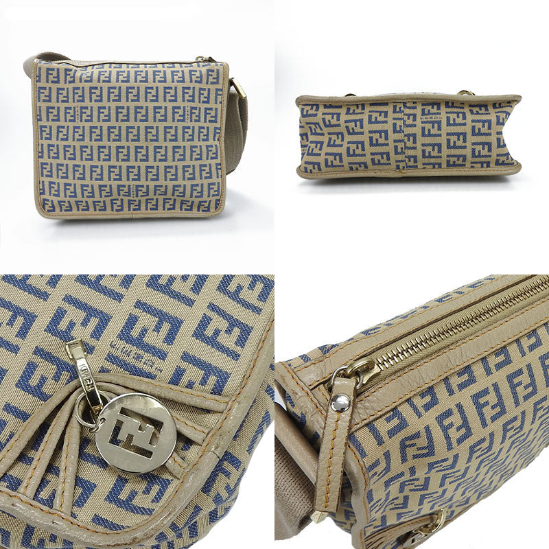 FENDI Shoulder Bag 8BT089 Canvas, Leather beige Zucchino Women Used