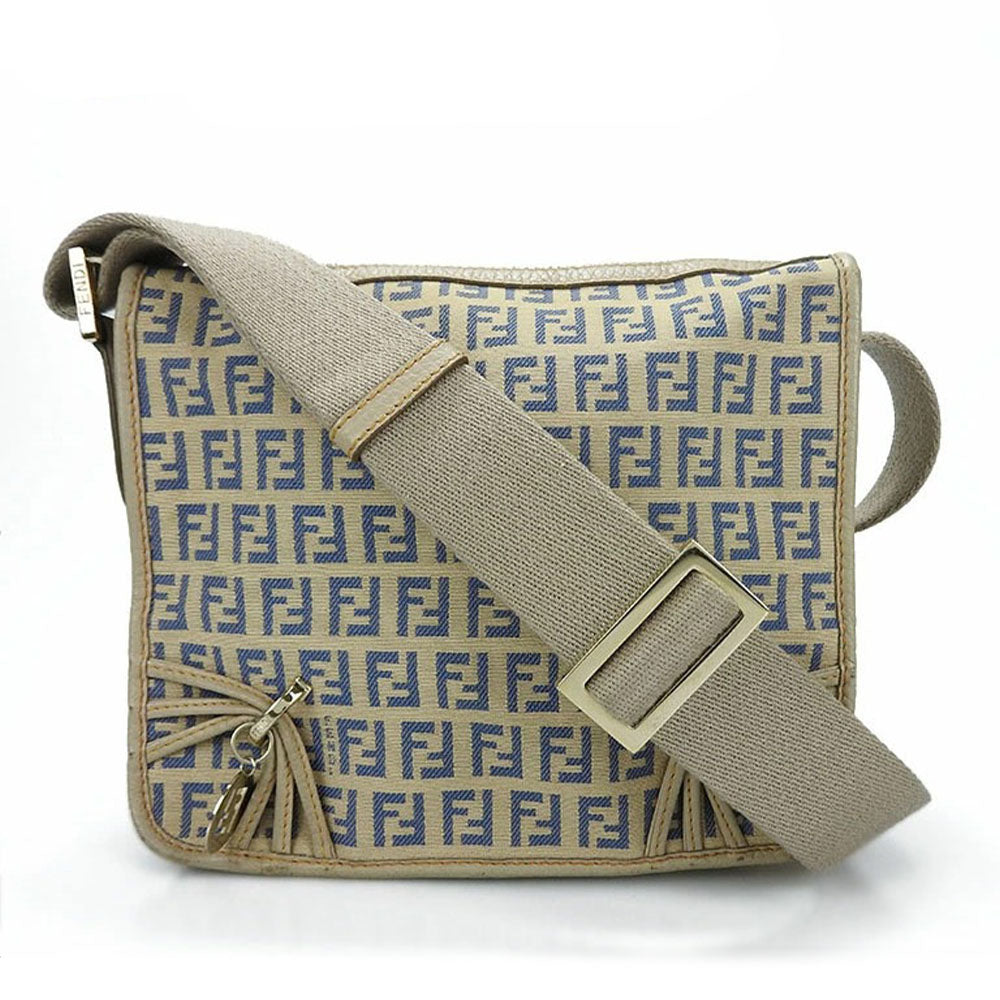 FENDI Shoulder Bag 8BT089 Canvas, Leather beige Zucchino Women Used