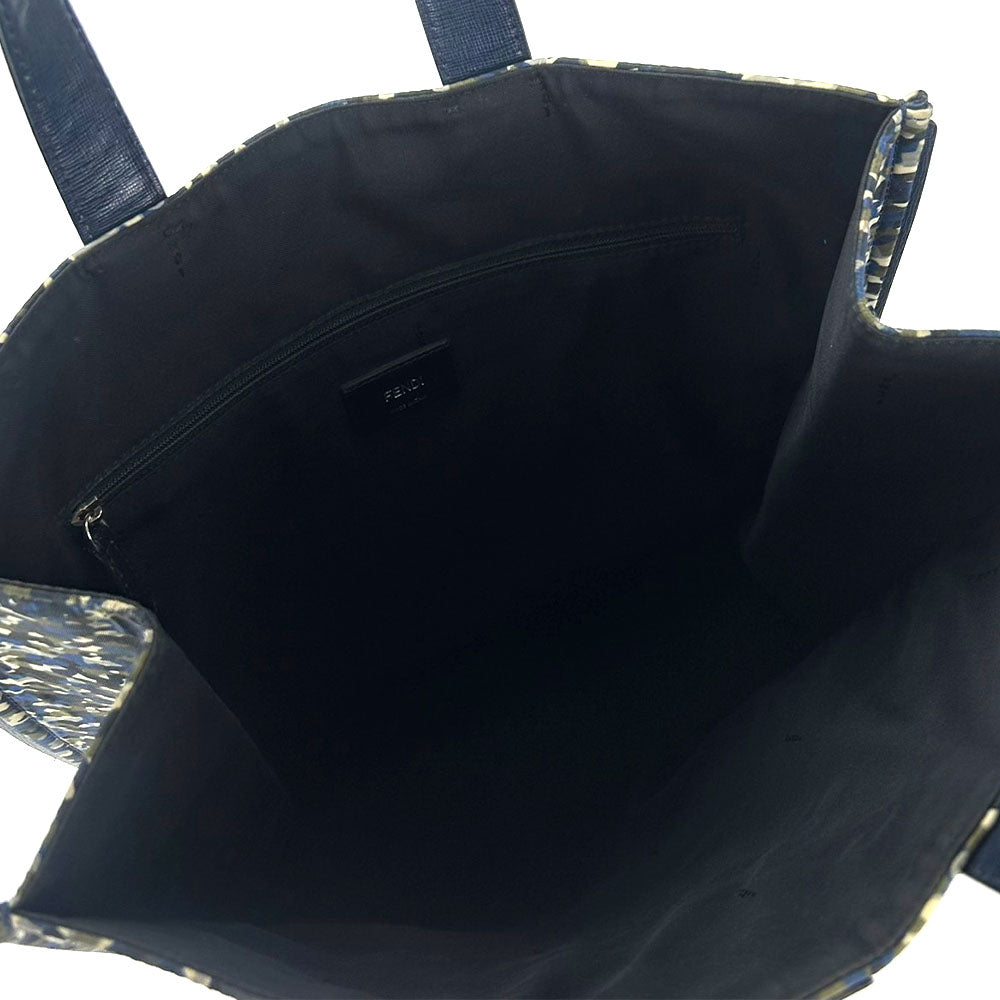 FENDI Tote Bag 7VA367 Nylon, Leather Navy Bag bugs unisex(Unisex) Used