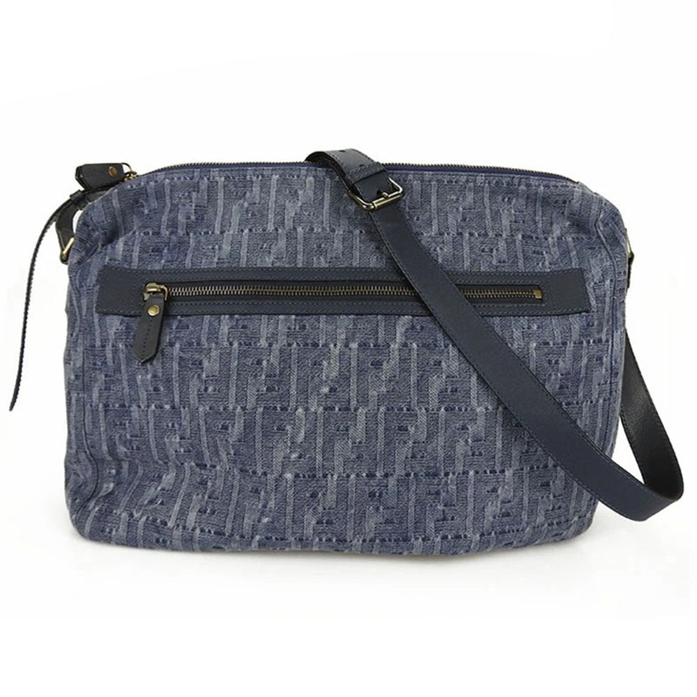 FENDI Shoulder Bag 7VA226 Denim, Leather blue Women Used