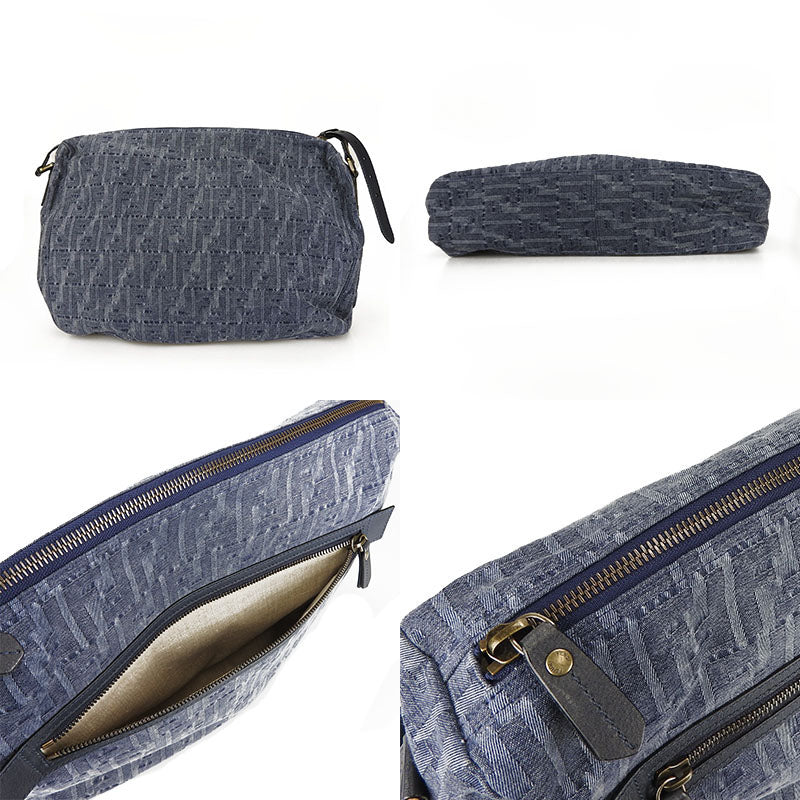 FENDI Shoulder Bag 7VA226 Denim, Leather blue Women Used