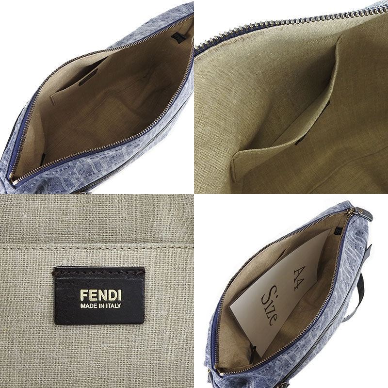 FENDI Shoulder Bag 7VA226 Denim, Leather blue Women Used