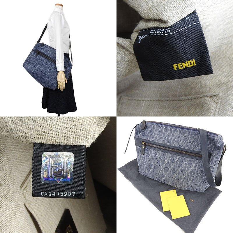 FENDI Shoulder Bag 7VA226 Denim, Leather blue Women Used