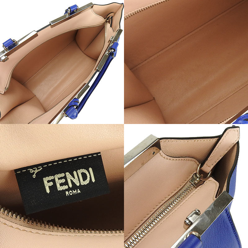 FENDI Handbag 8BH279 leather Blue type Trois Jules Women Used