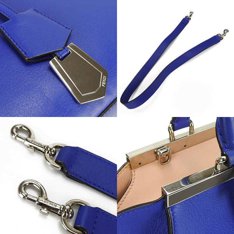 FENDI Handbag 8BH279 leather Blue type Trois Jules Women Used