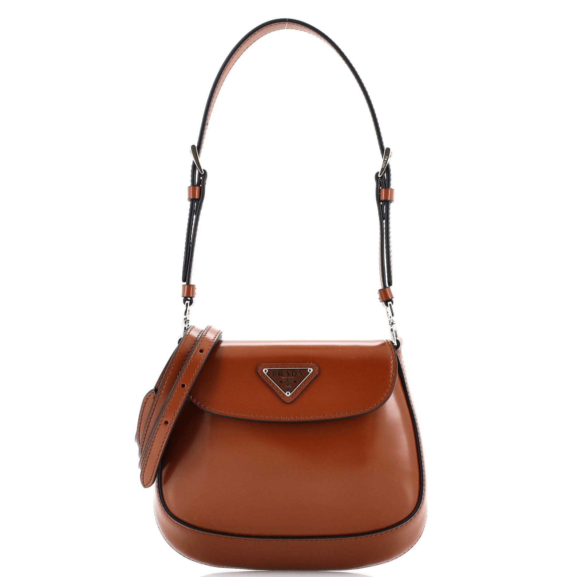 PRADA Cleo Flap Shoulder Bag Spazzolato Leather Mini