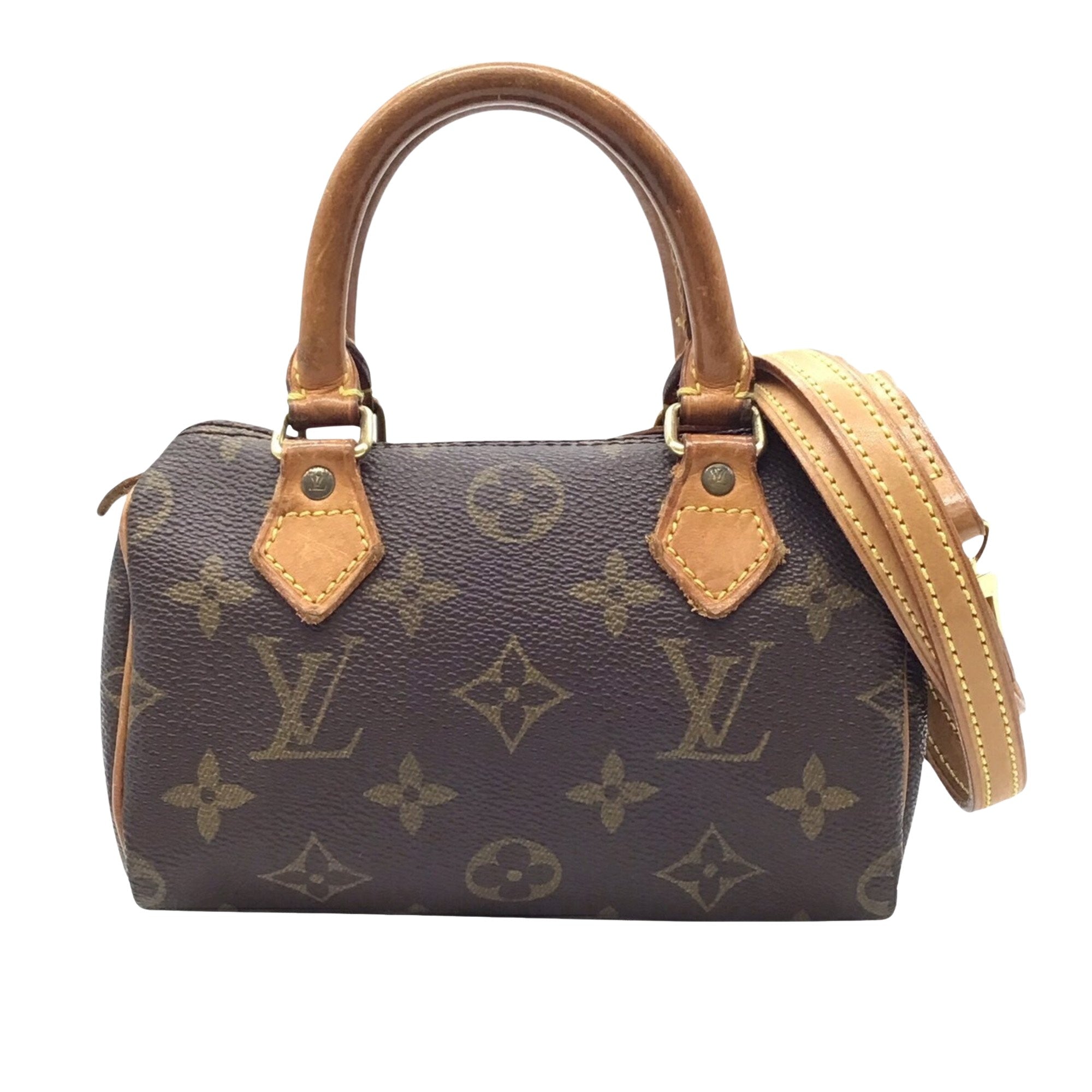 Louis Vuitton Nano Speedy Canvas Shoulder Bag ()