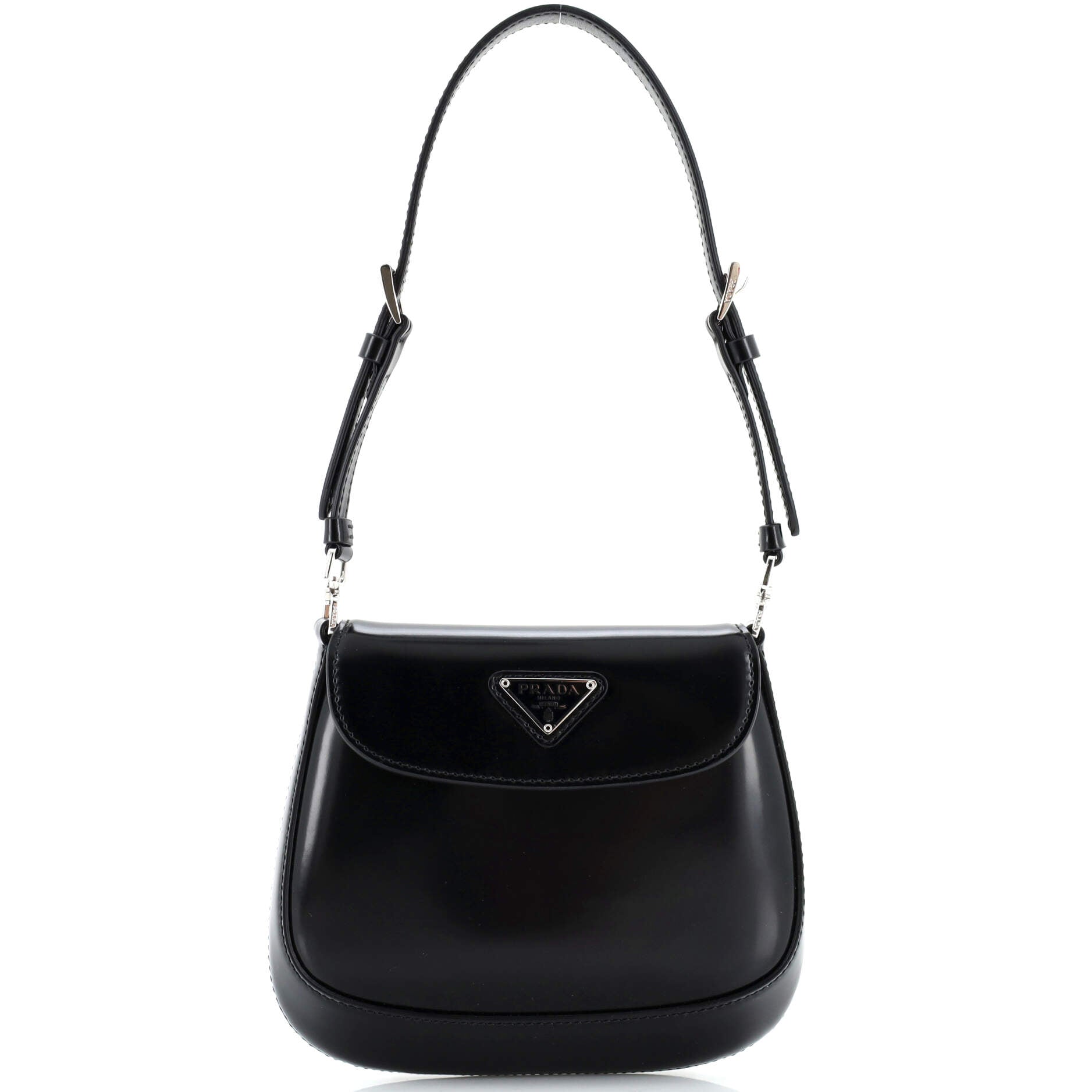 PRADA Cleo Flap Shoulder Bag Spazzolato Leather Mini