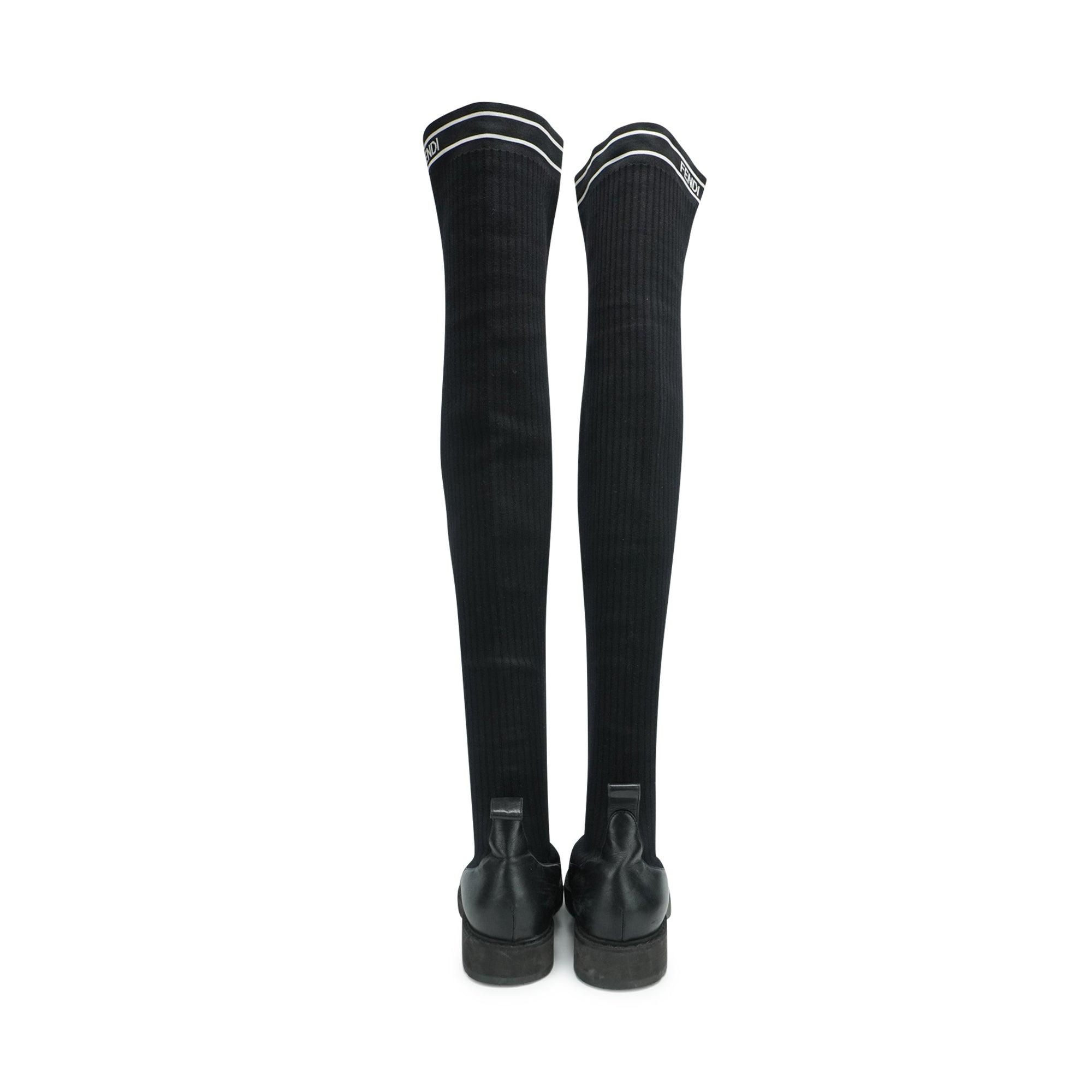 Fendi Ribbed Thigh-High Boots - Women's 39