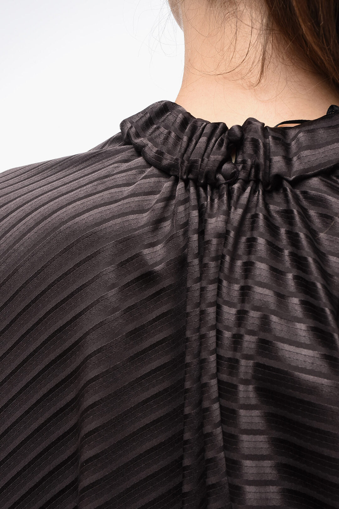 Fendi FRIEND OF FENDI Drawstringed DIAGONAL STRIP Silk Blouse 40 Italian size