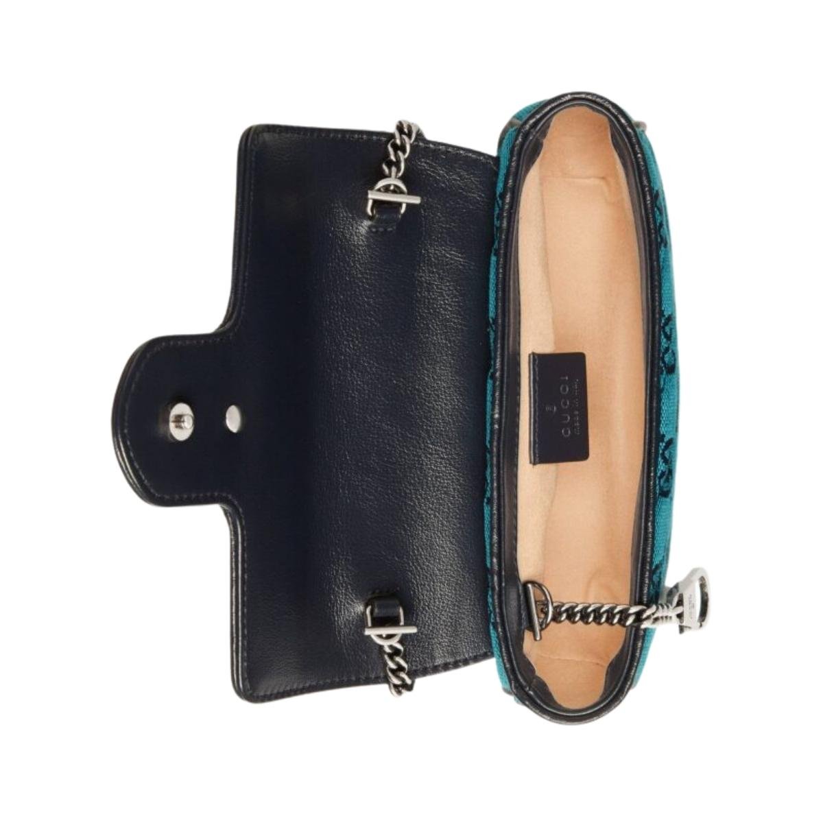 Blue GG Marmont Blue Super Mini Bag