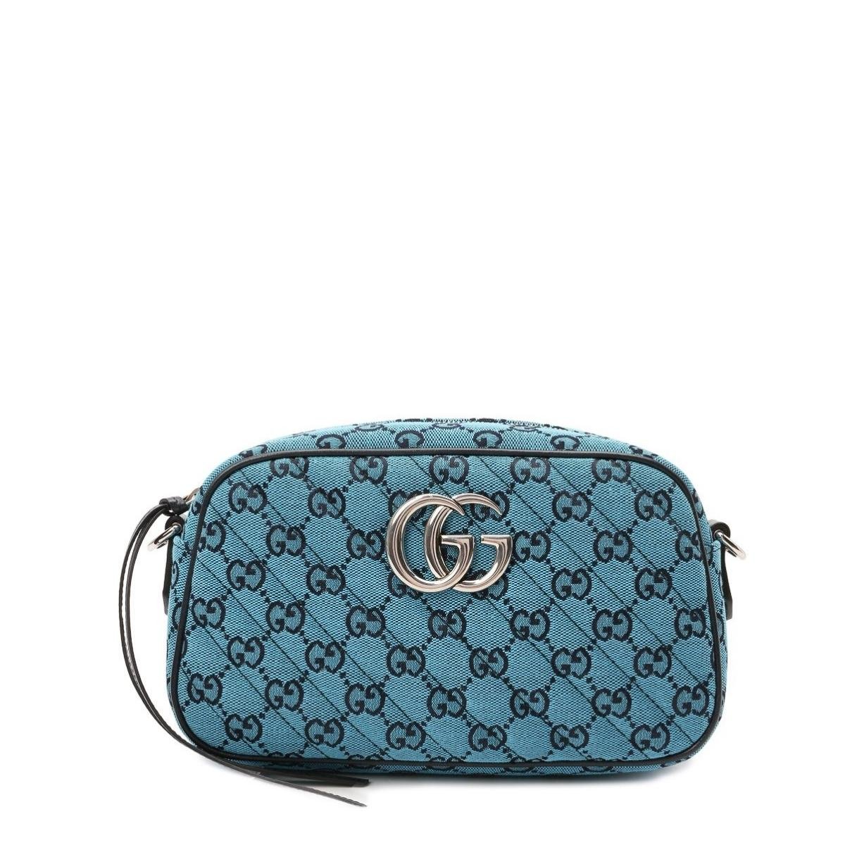 GG Marmont Quilted Crossbody Bag in Blue