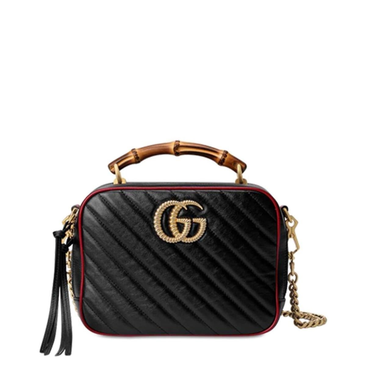 GG Marmont Small Matelassé Shoulder Bag with Bamboo Handle