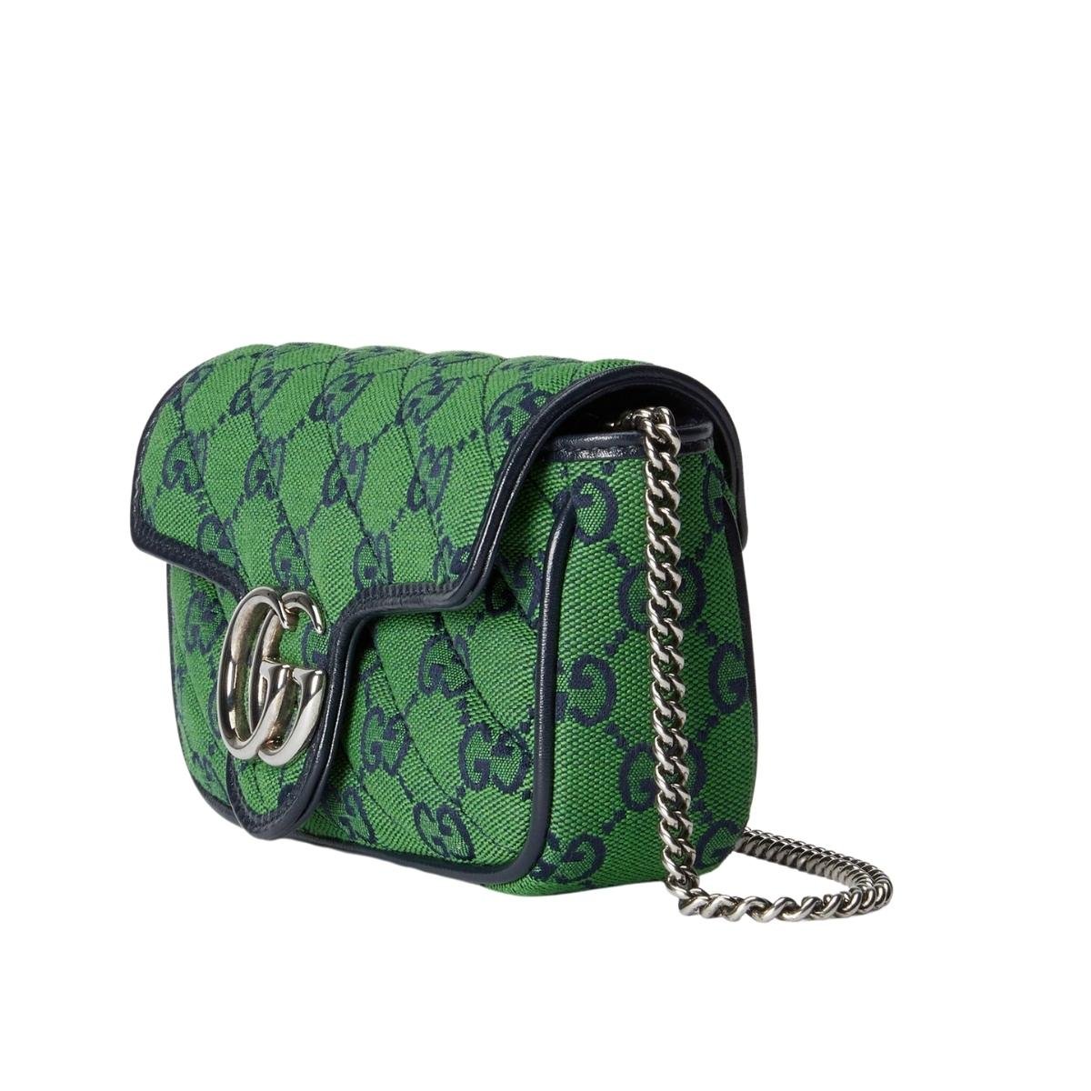 Green GG Marmont Multicolour Super Mini Bag
