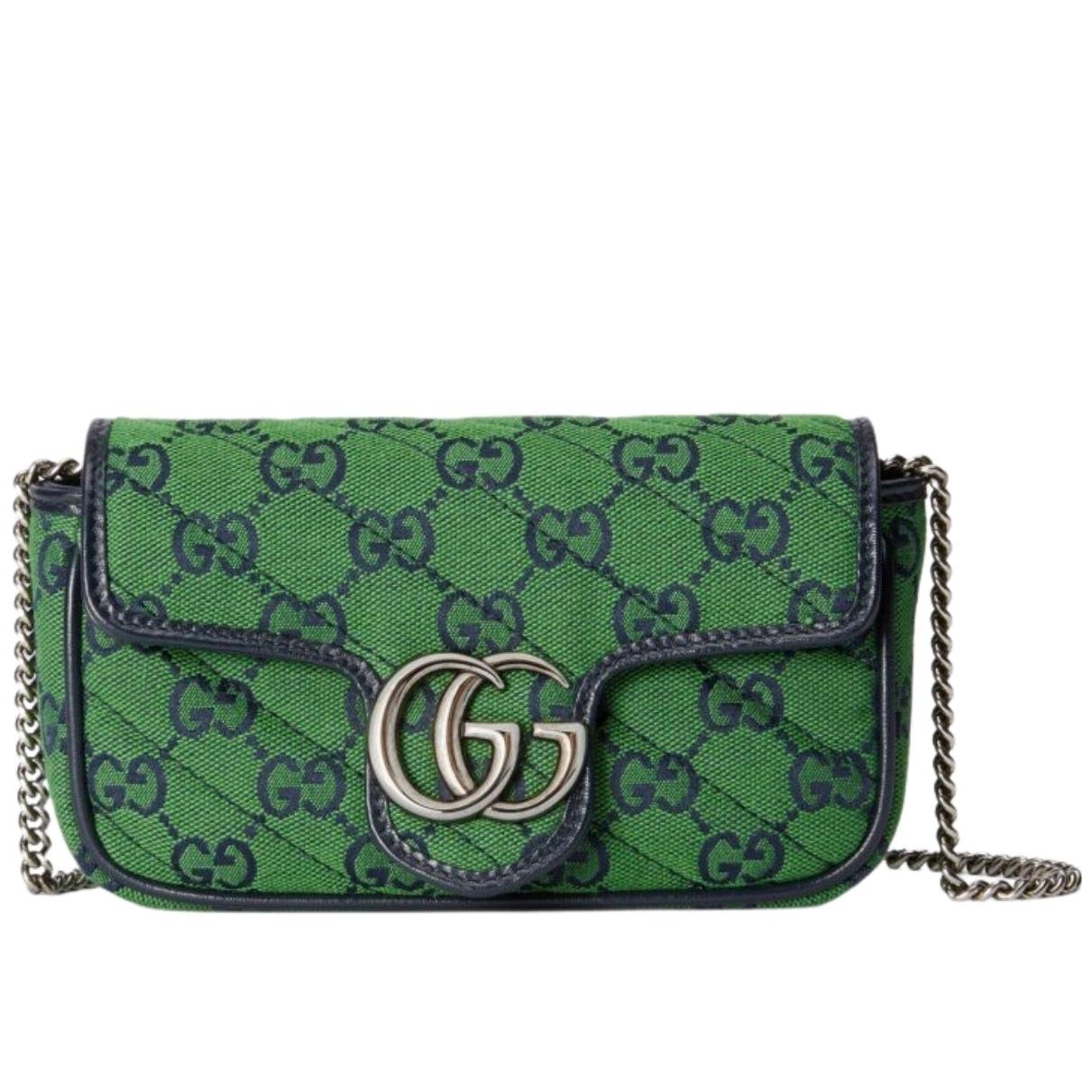Green GG Marmont Multicolour Super Mini Bag