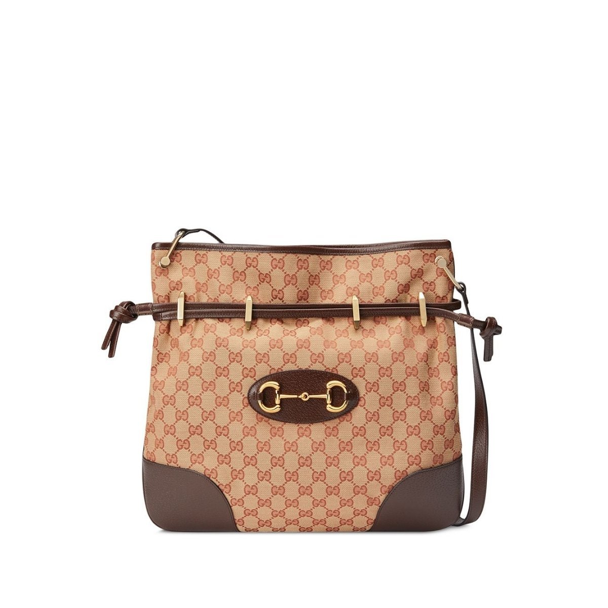 Leather and GG Supreme Fabric Shoulder Bag