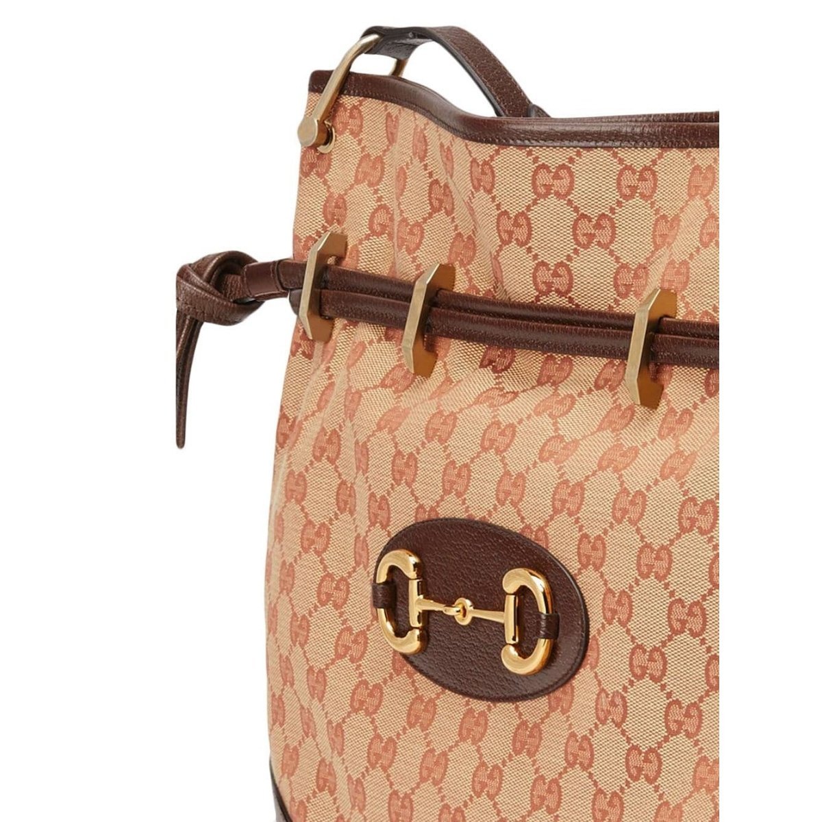 Leather and GG Supreme Fabric Shoulder Bag