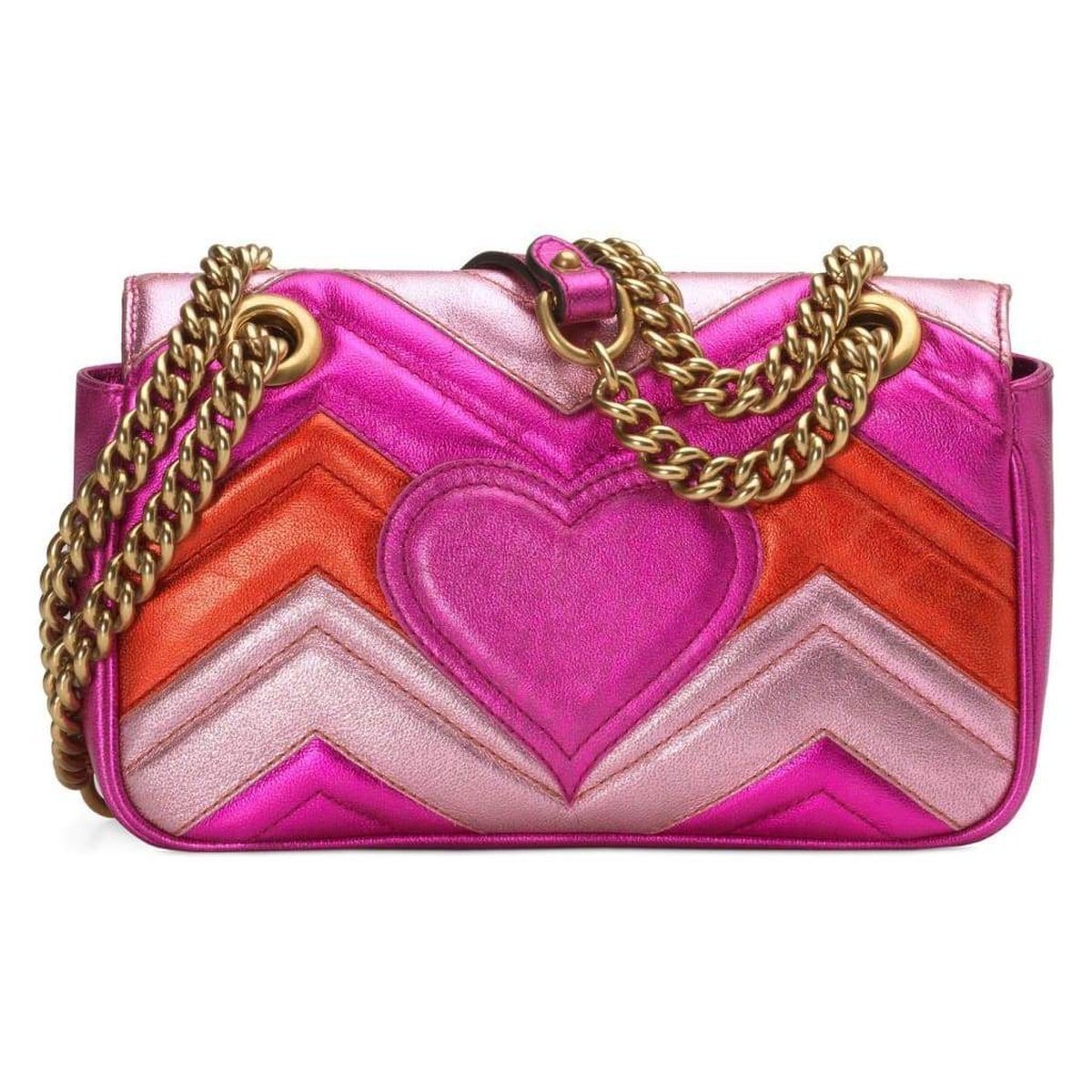 Mini Marmont 2.0 Metallic Leather Shoulder Bag