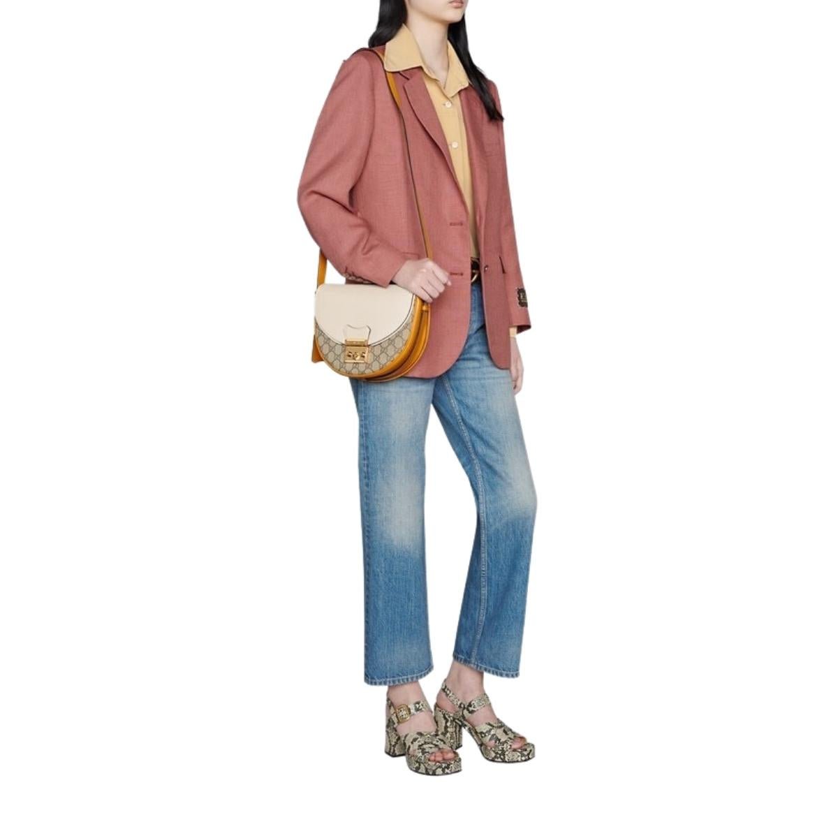 Natural Padlock GG Small Leather Shoulder Bag