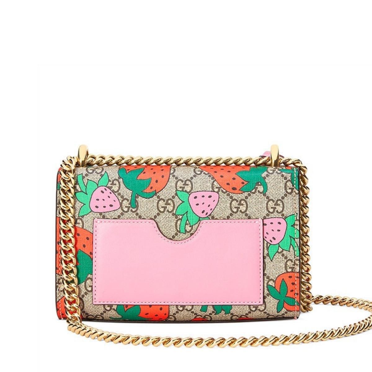 Padlock Gg Strawberry Small Shoulder Bag