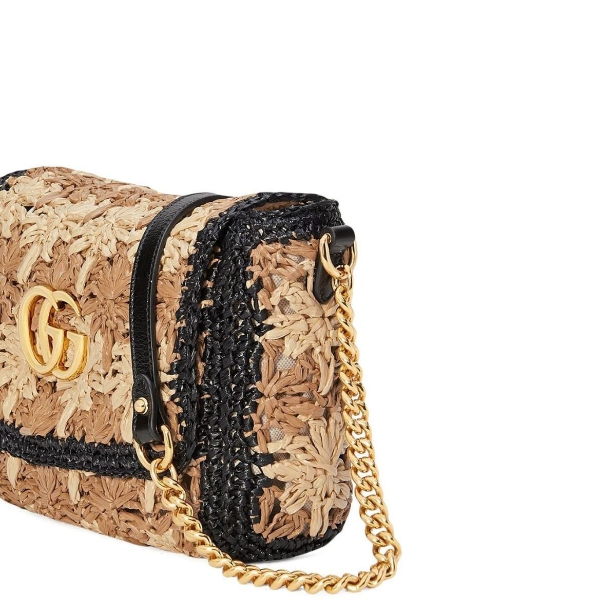 Small GG Marmont Raffia Shoulder Bag