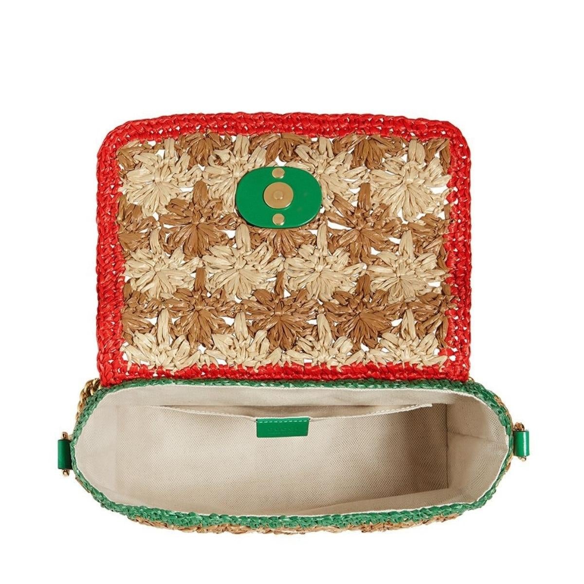 Small GG Marmont Raffia Shoulder Bag