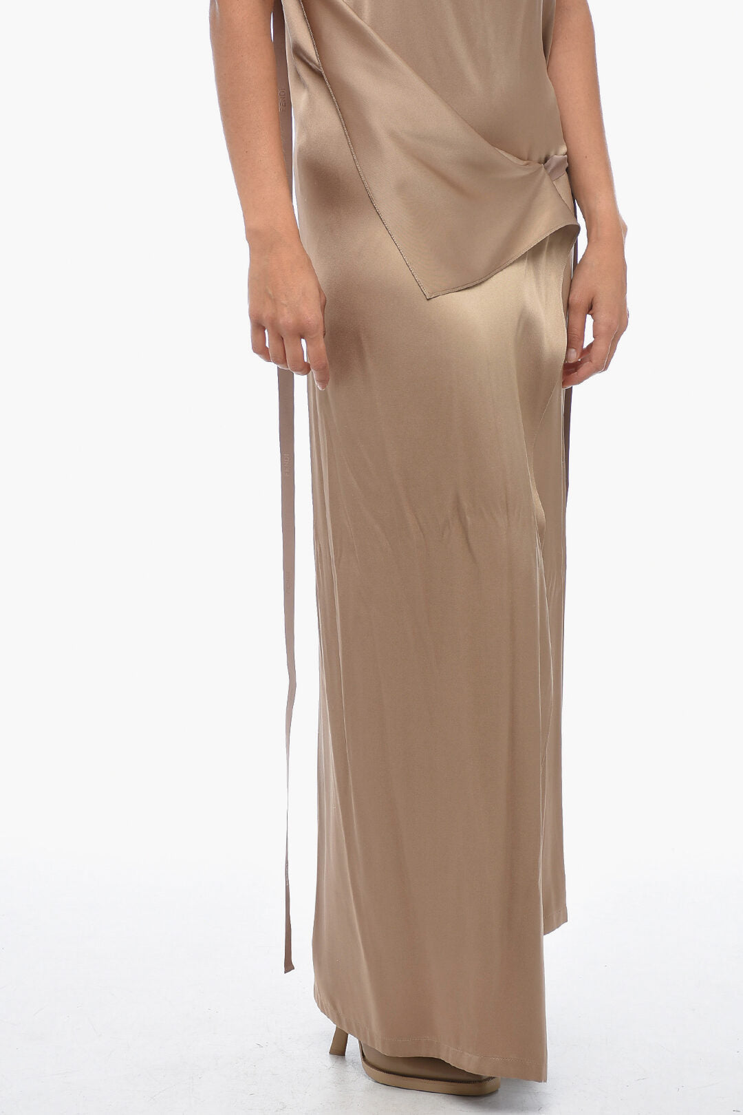 Fendi Silk Satin FLUID Slip Dress with Tape Straps 42 Italian size