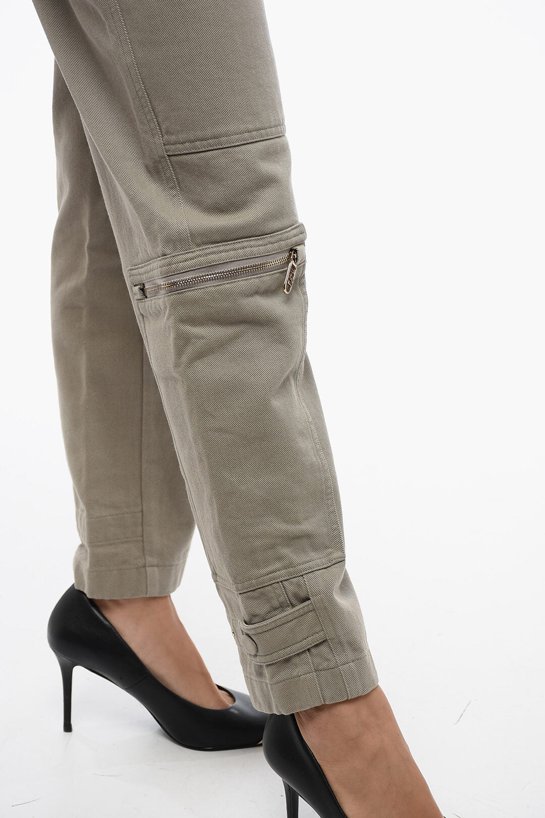 Fendi Twill Cotton Cargo Pants with Zipped Pockets
