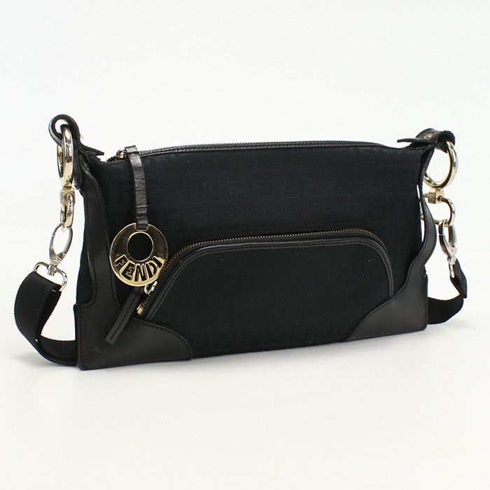 FENDI 8BR464 Shoulder Bag Zucchino Crossbody Bags Jacquard black Women