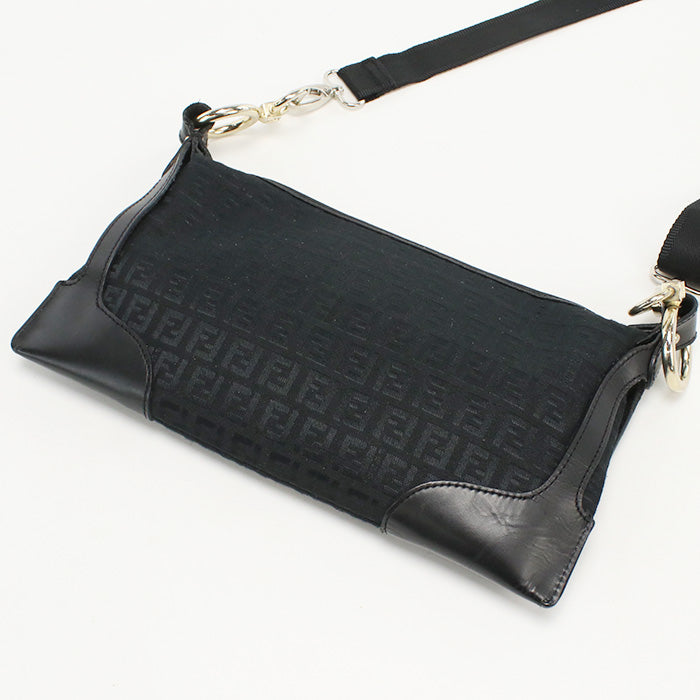 FENDI 8BR464 Shoulder Bag Zucchino Crossbody Bags Jacquard black Women