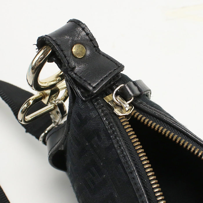 FENDI 8BR464 Shoulder Bag Zucchino Crossbody Bags Jacquard black Women