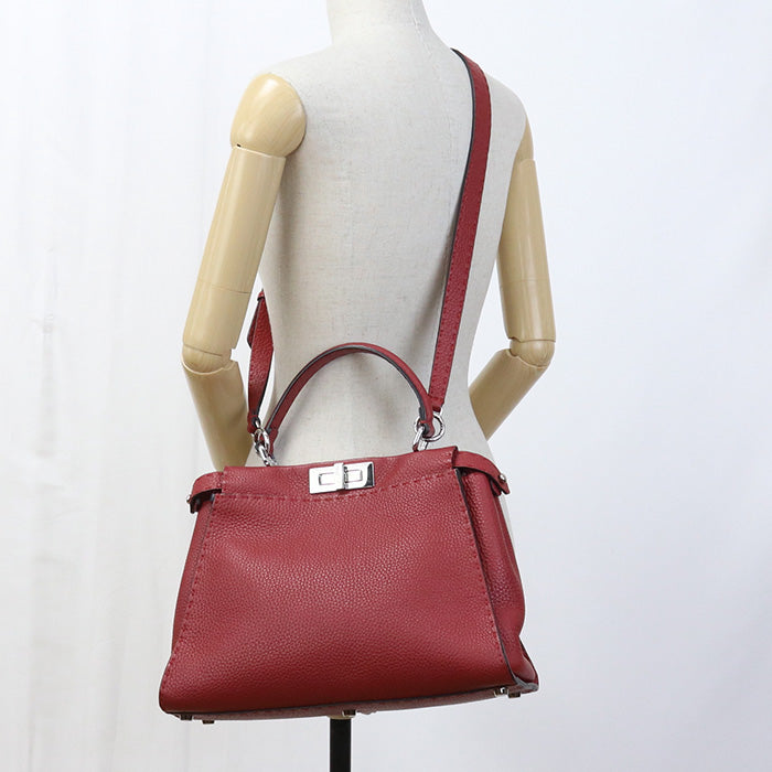 FENDI FE79246 2WAY handbag 198000 Handbag leather red Women