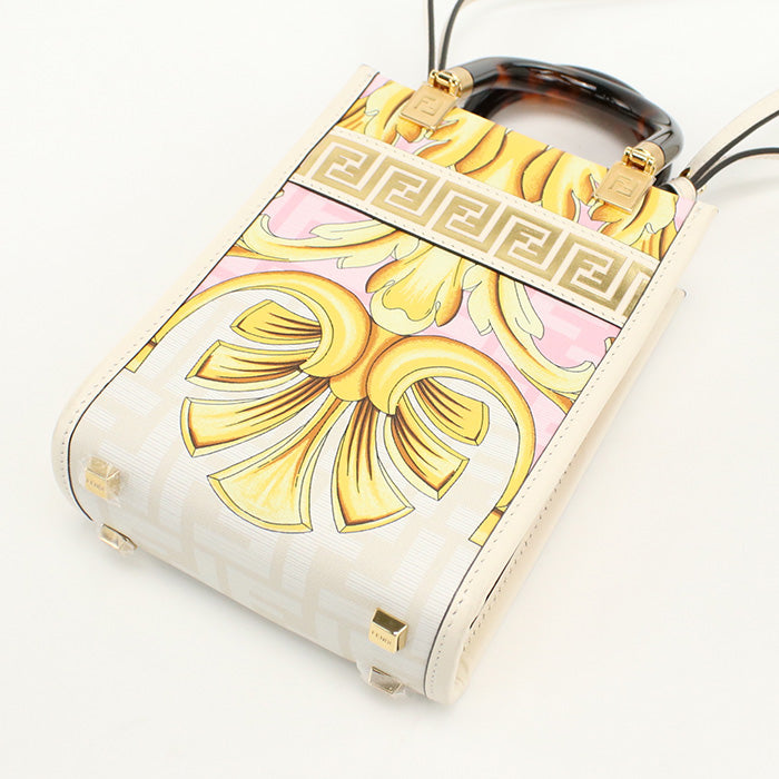 FENDI 8BS051 Tote Bag FENDACE Mini Sunshine Shopper Versace collaboration Calf leather Multicolor Wome