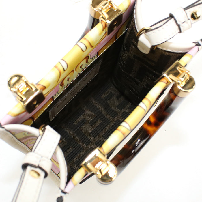 FENDI 8BS051 Tote Bag FENDACE Mini Sunshine Shopper Versace collaboration Calf leather Multicolor Wome