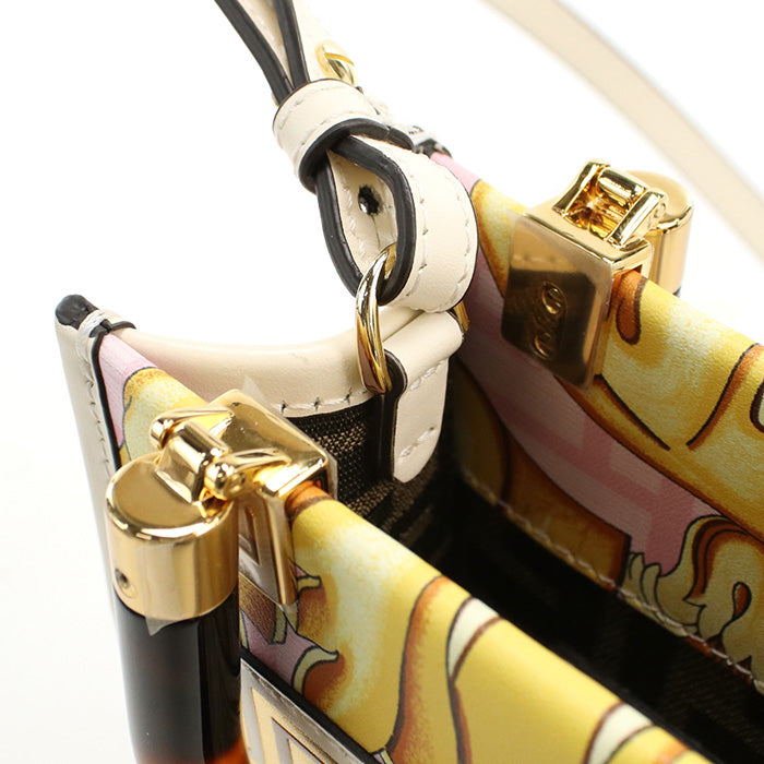 FENDI 8BS051 Tote Bag FENDACE Mini Sunshine Shopper Versace collaboration Calf leather Multicolor Wome