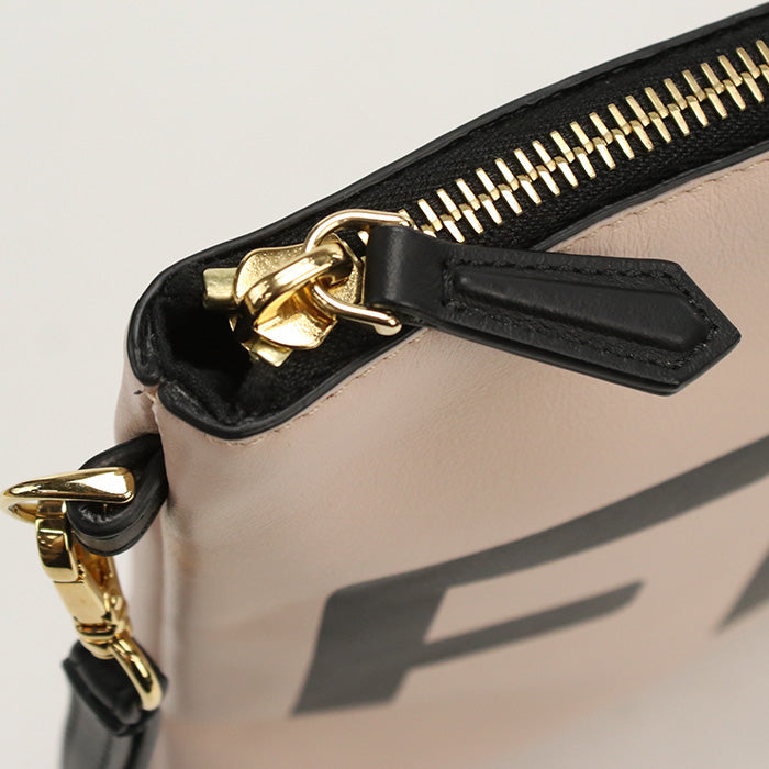 FENDI 8N0178 Fendi Rome logo AEHR Large Flat Pouch Clutch bag leather pink Women