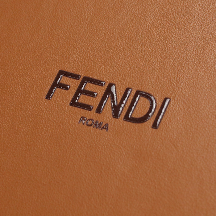 FENDI 7VA519 Mini Box Shoulder Bag leather Brown Women