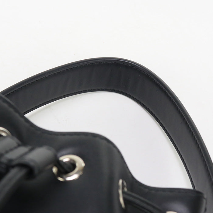 FENDI 8BS010 AC9L Mini Montresor Shoulder hand sling Bag leather black Women