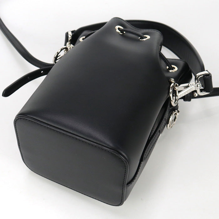 FENDI 8BS010 AC9L Mini Montresor Shoulder hand sling Bag leather black Women