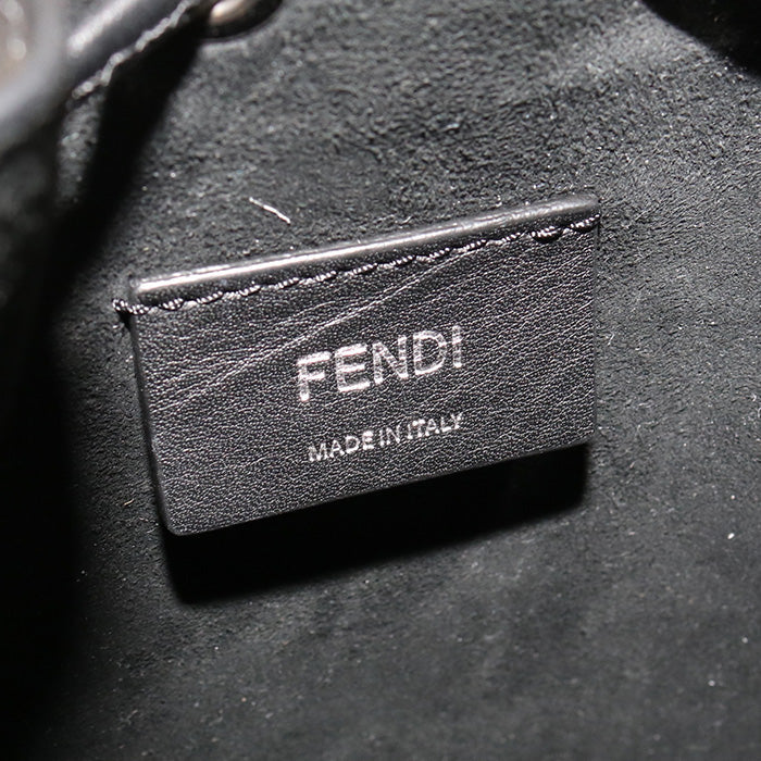 FENDI 8BS010 AC9L Mini Montresor Shoulder hand sling Bag leather black Women