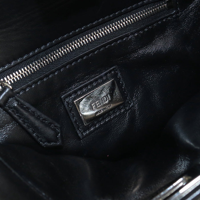 FENDI 8BN244 9GL Selleria Bag Peek-a-boo mini Handbag leather black Women