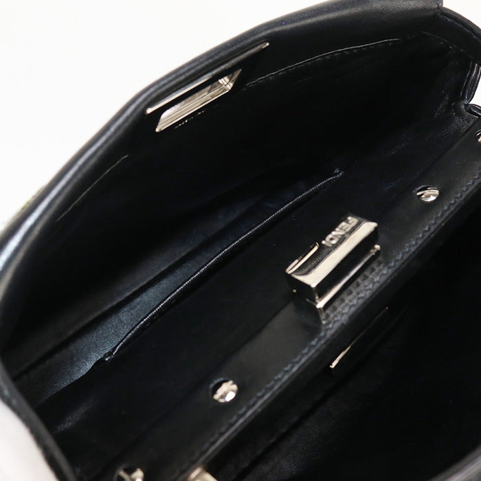 FENDI 8BN244 9GL Selleria Bag Peek-a-boo mini Handbag leather black Women